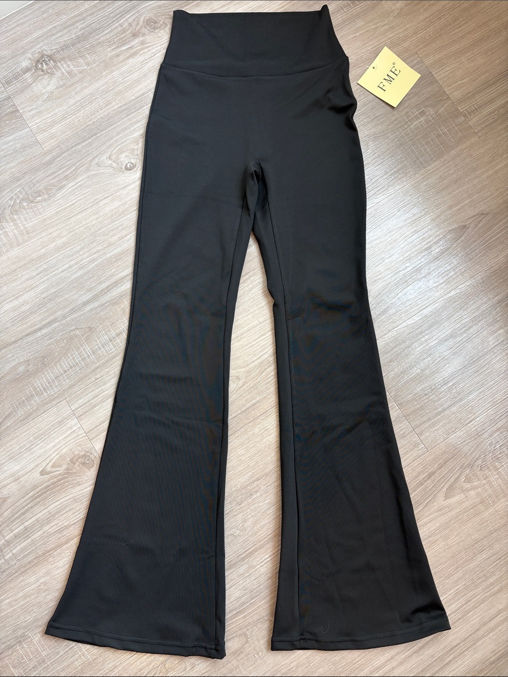 High-Waist Black Flared Athletic Pants